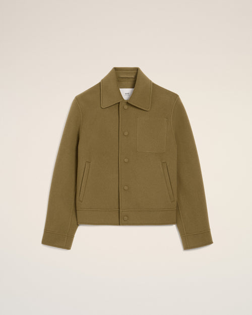 Geknöpfte Boxy-Fit-Jacke aus grüner Wolle - 4 - Ami Paris