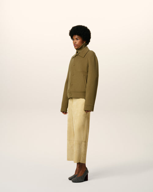 Green Wool Boxy Buttoned Jacket - 6 - Ami Paris