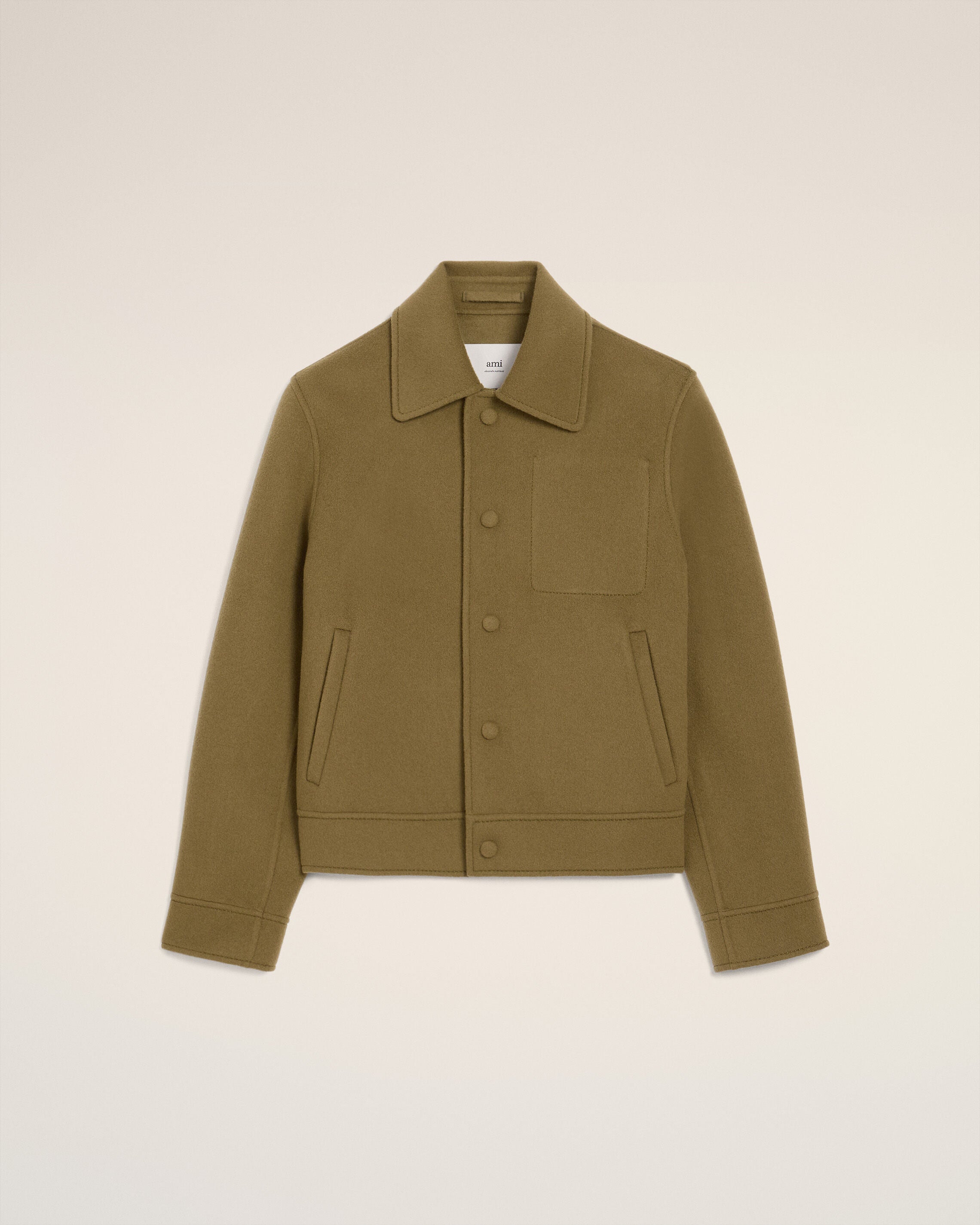 グレー ウール ボクシー ボタン ジャケット ヘザーグレー | AMI PARIS