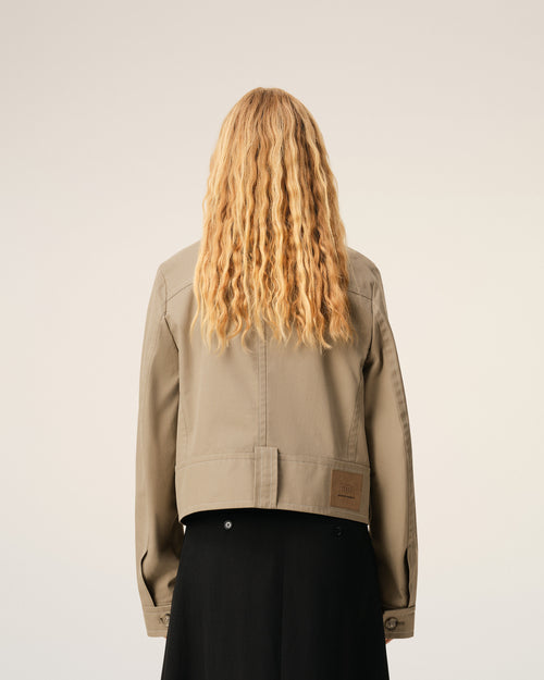 Beige Cotton Buttoned Jacket - 5 - Ami Paris