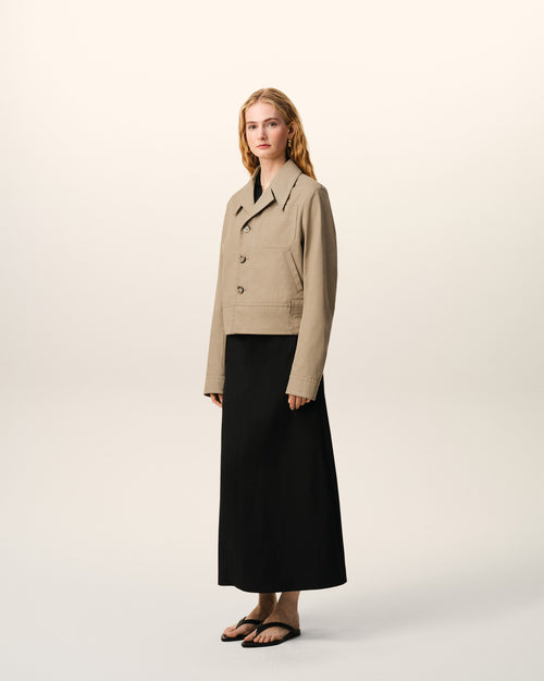 Beige Cotton Buttoned Jacket - Woman - 6 - AMI Paris - Ami Paris