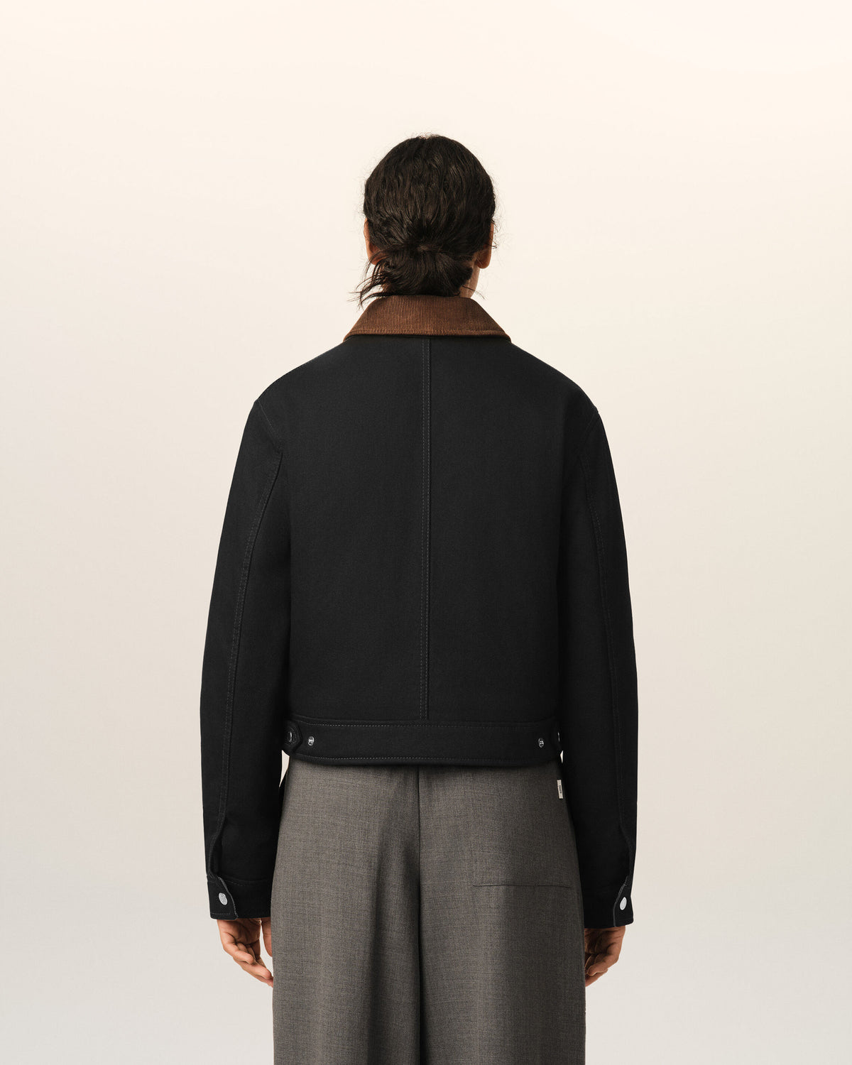 Black cotton zipped jacket with Ami de Coeur - 5
