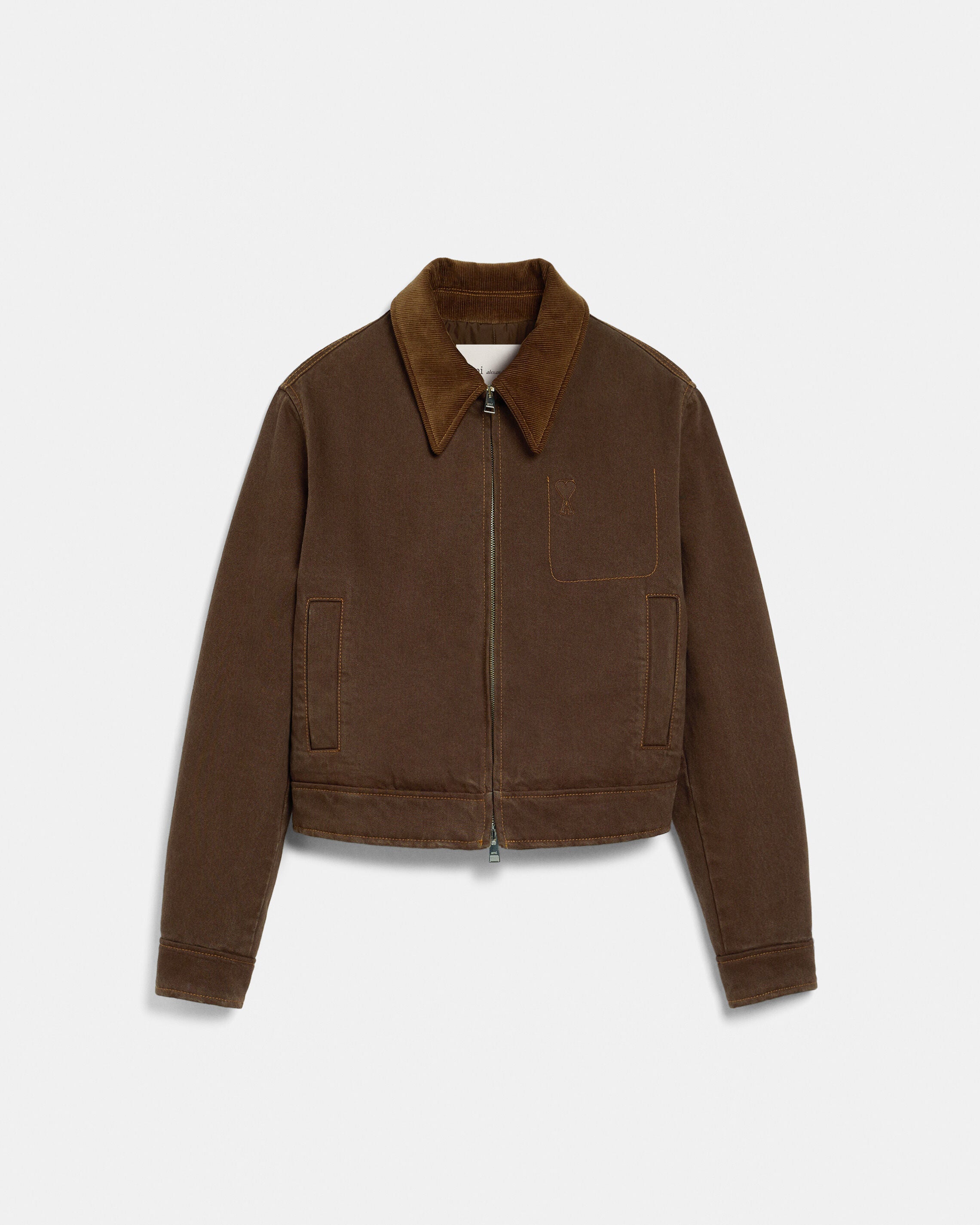 AMI Paris レッド コットン ジップジャケット Ami de Coeur ルビーレッド | Ami Paris
