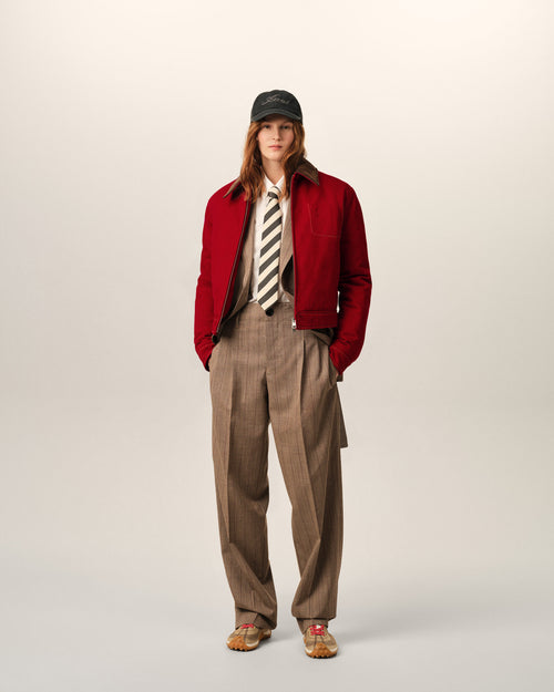 Red cotton zipped jacket with Ami de Coeur - Woman - 2 - AMI Paris - Ami Paris