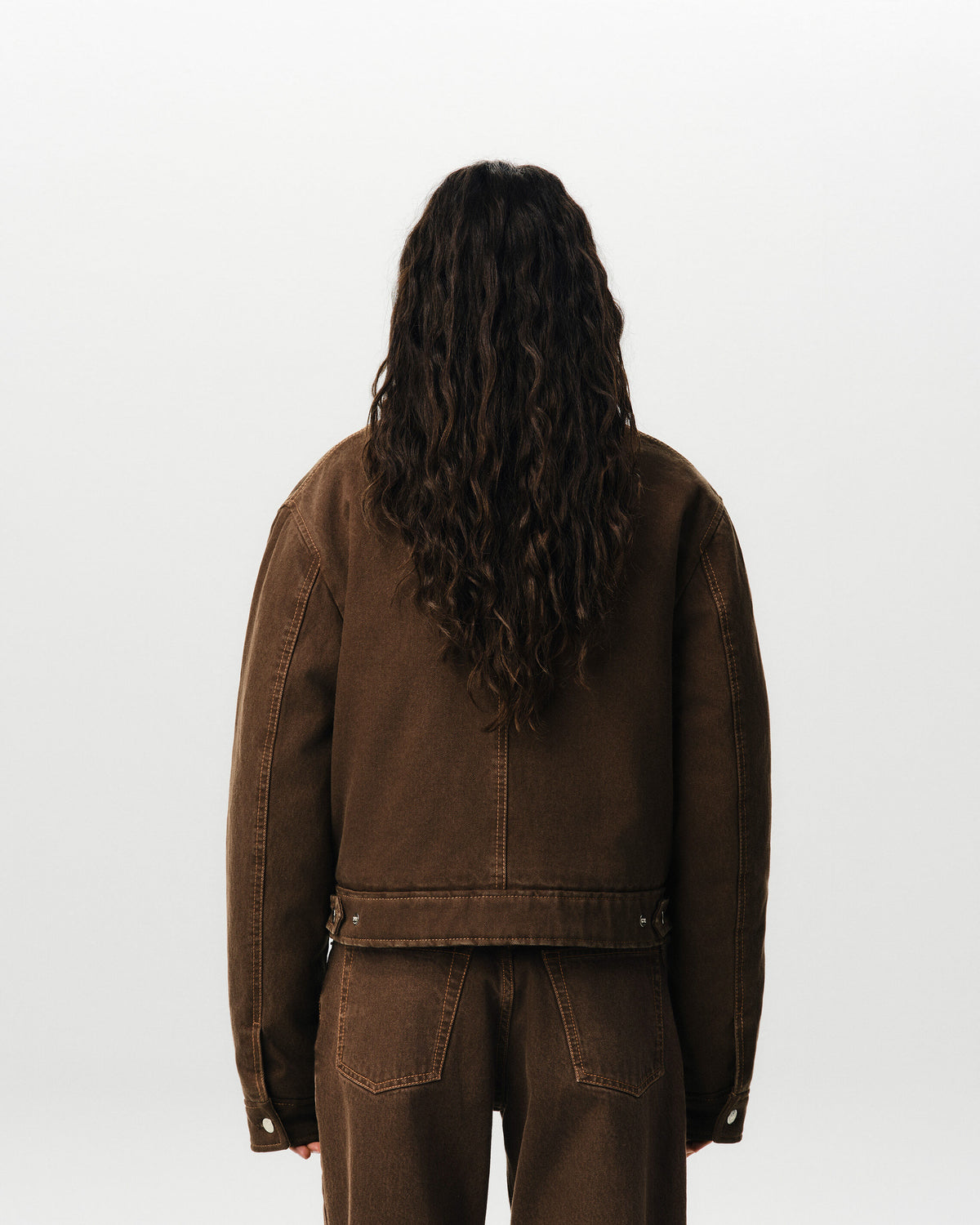 Brown cotton zipped jacket with Ami de Coeur - 5