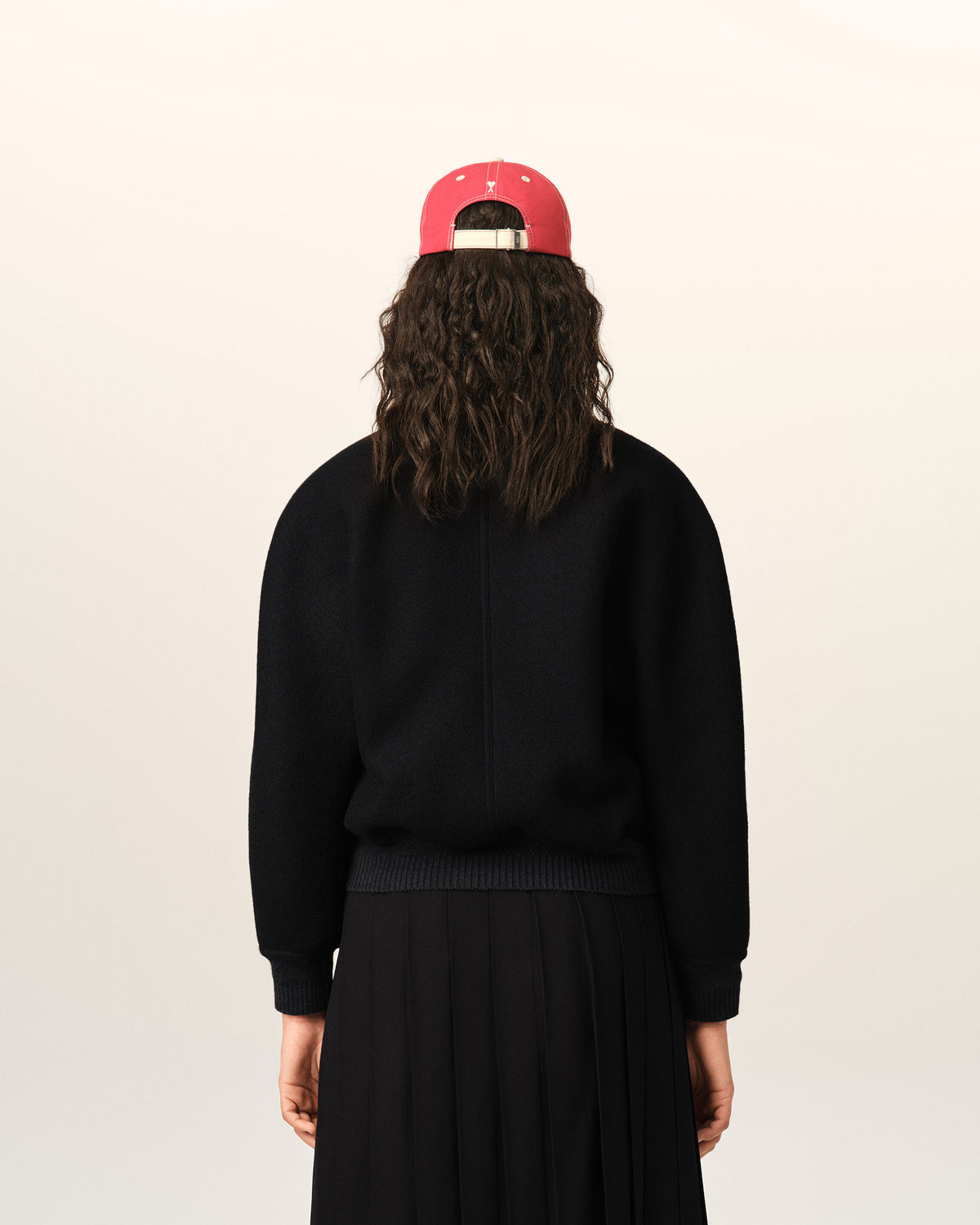 Short black double breasted wool bomber - 5