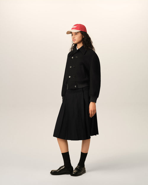 Short black double breasted wool bomber - Femme - 6 - AMI Paris - Ami Paris