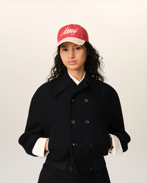 Short black double breasted wool bomber - Femme - 3 - AMI Paris - Ami Paris