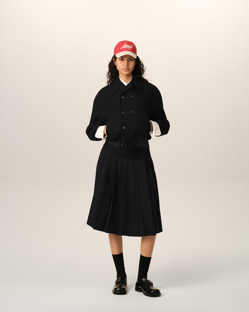 Short black double breasted wool bomber - Femme - 2 - AMI Paris - Ami Paris