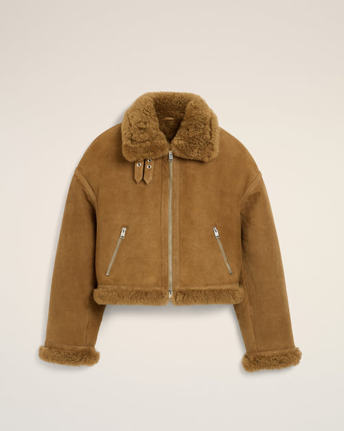 Sheep shearling aviator jacket - Femme - 1 - AMI Paris - Ami Paris