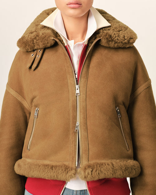 Sheep shearling aviator jacket - Femme - 4 - AMI Paris - Ami Paris