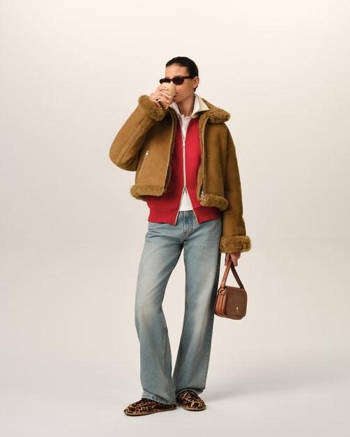 Sheep shearling aviator jacket - Femme - 2 - AMI Paris - Ami Paris