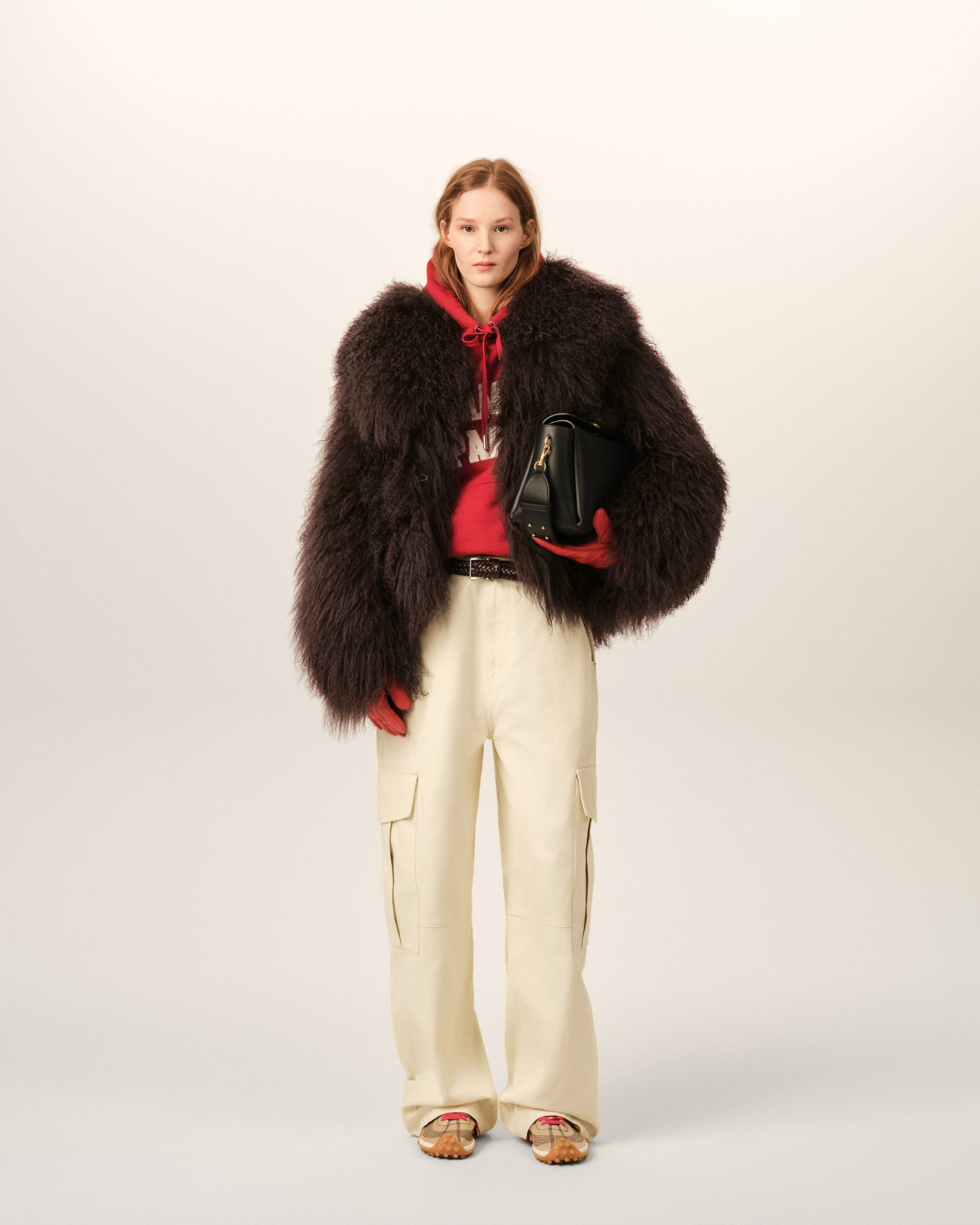 Brown lamb shearling short jacket - 2