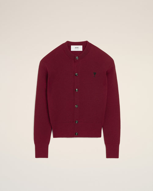                                 Burgundy Wool Ami De Coeur Cardigan - 3                             - Ami Paris