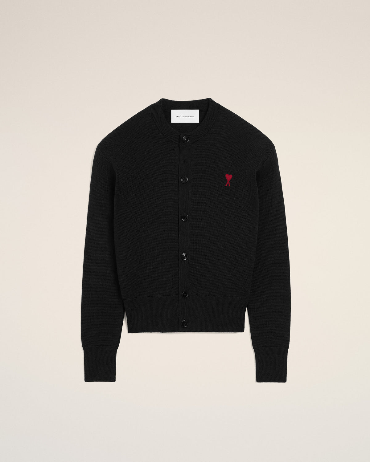 Cárdigan Ami de Cœur de lana negro con cuello redondo - 1