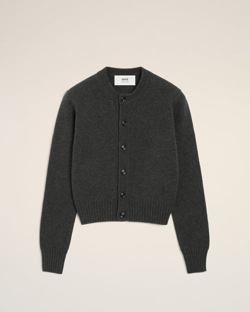 Grey Cashmere Ami De Coeur Cardigan - 4 - Ami Paris