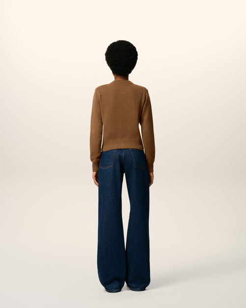 Brown Cashmere Ami De Coeur Cardigan - 5 - Ami Paris