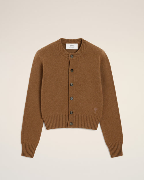 Cardigan Ami de Coeur in cashmere marrone - 4 - Ami Paris