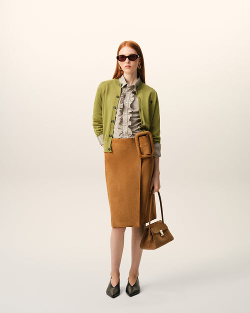                                     Green Wool Crewneck Ami De Coeur Cardigan - 3                                 - Ami Paris