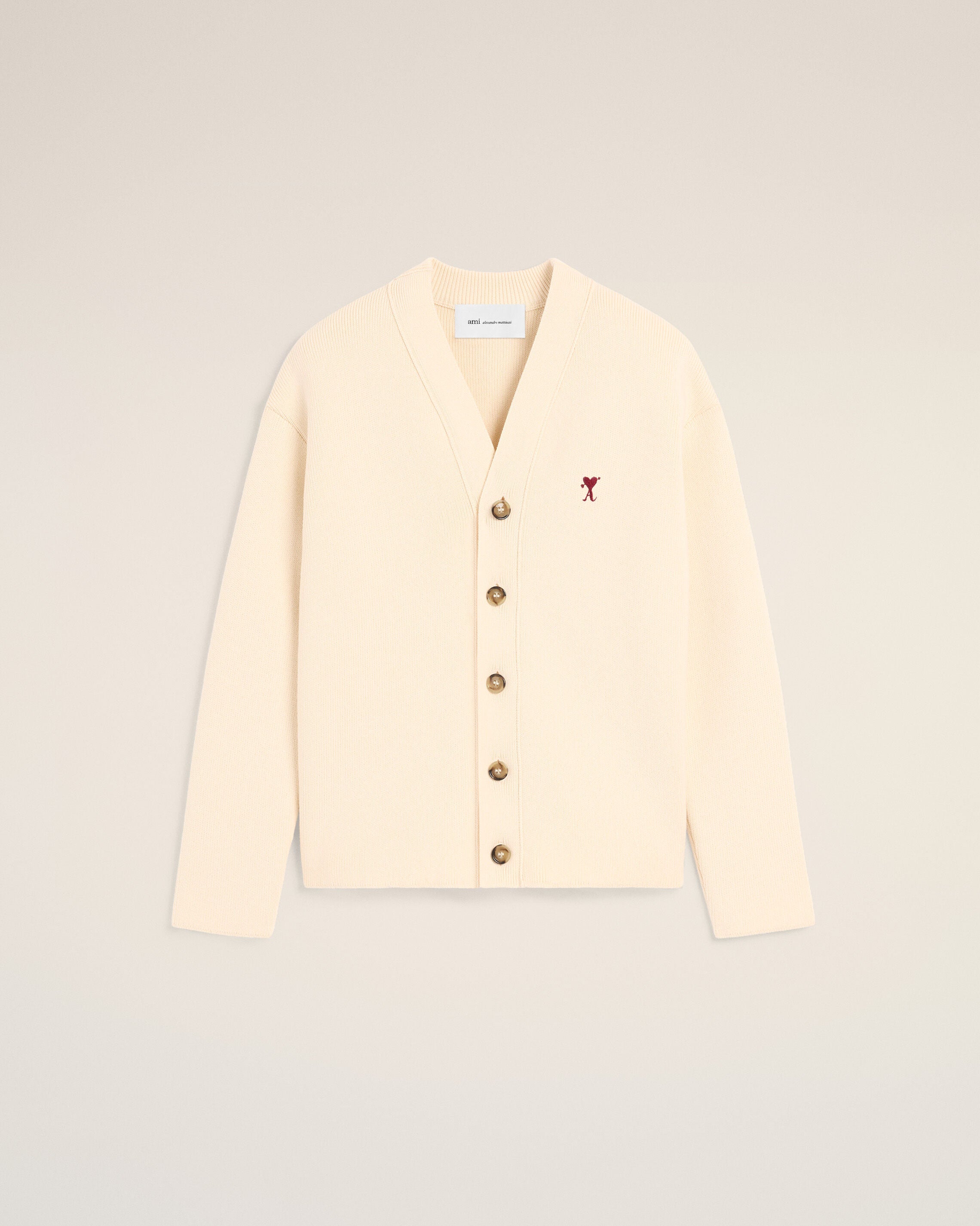 Cardigan blanc en coton et laine Ami de Coeur flèche - 1