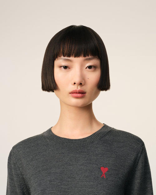 Jersey de cuello redondo Ami de Coeur rojo - 4 - Ami Paris