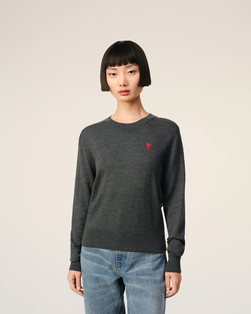Red Ami de Coeur Crew Neck Sweater - 3 - Ami Paris
