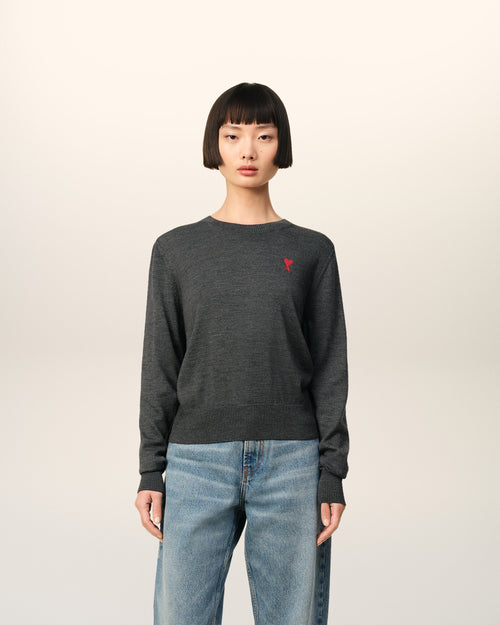 Red Ami de Coeur Crew Neck Sweater - 2 - Ami Paris