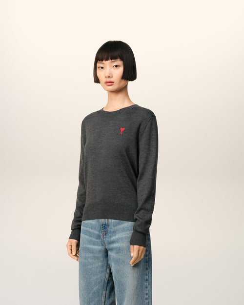 Red Ami de Coeur Crew Neck Sweater - 6 - Ami Paris