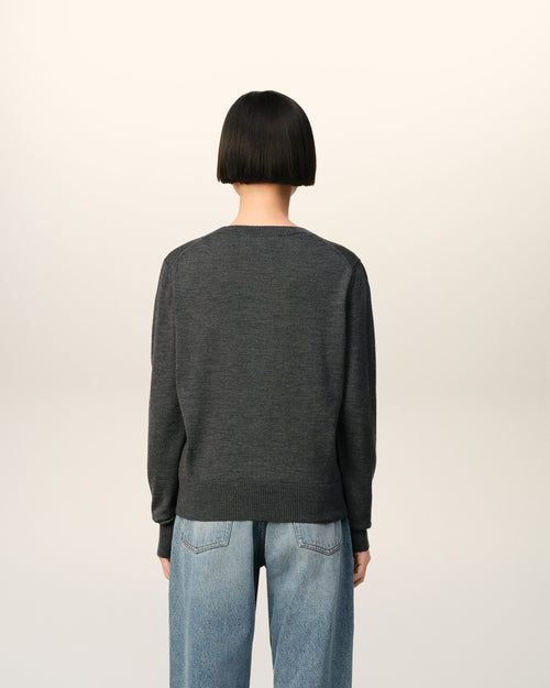 Red Ami de Coeur Crew Neck Sweater - 5 - Ami Paris