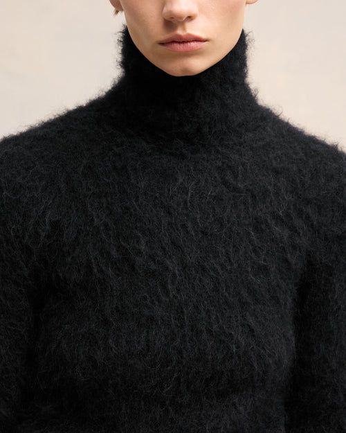 Pull En Alpaga Mohair Brossé - Femme - 4 - AMI Paris - Ami Paris