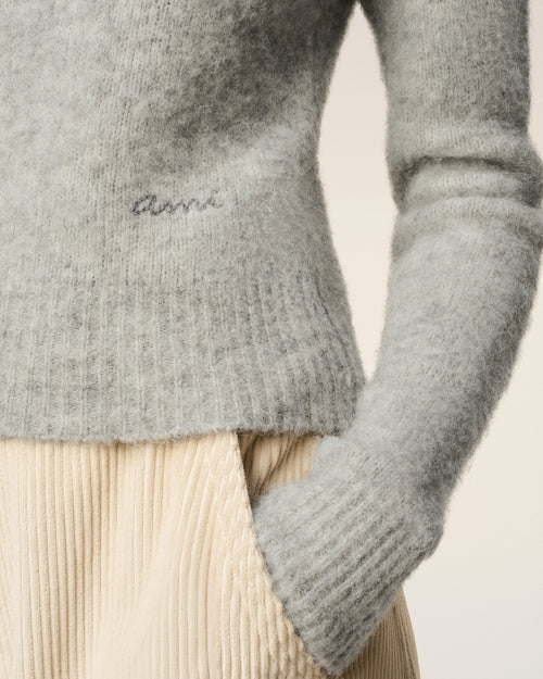 Grey Alpaca Ami Crewneck Sweater - 4 - Ami Paris