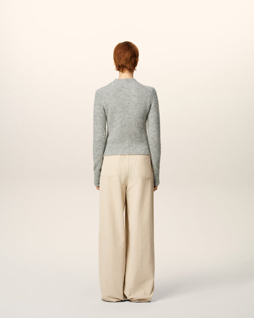Grey Alpaca Ami Crewneck Sweater - 5 - Ami Paris