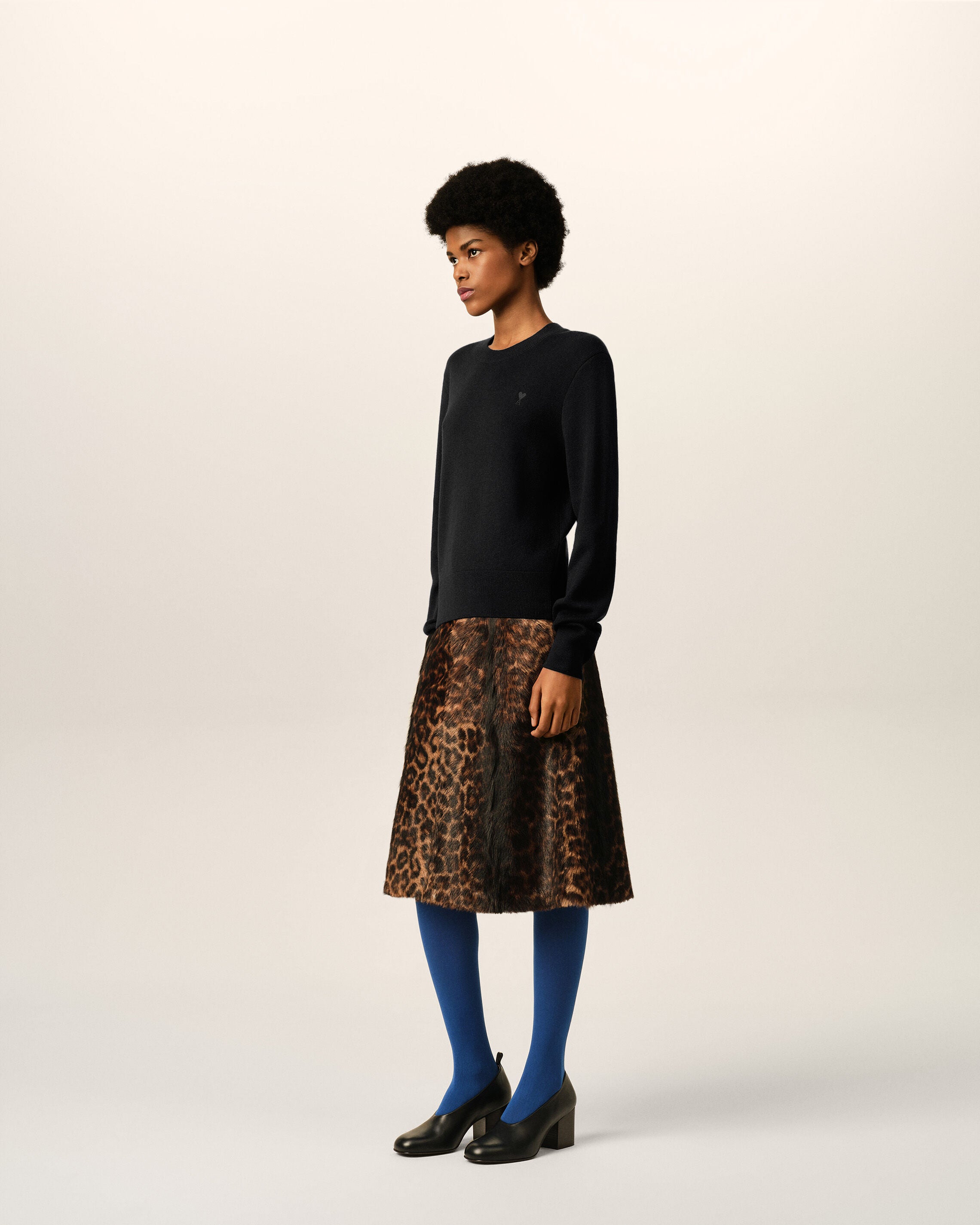 Black Wool Ami De Coeur Crewneck Sweater - 6