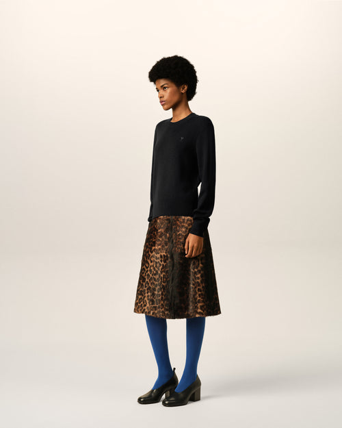 Black Wool Ami De Coeur Crewneck Sweater - Woman - 6 - AMI Paris - Ami Paris