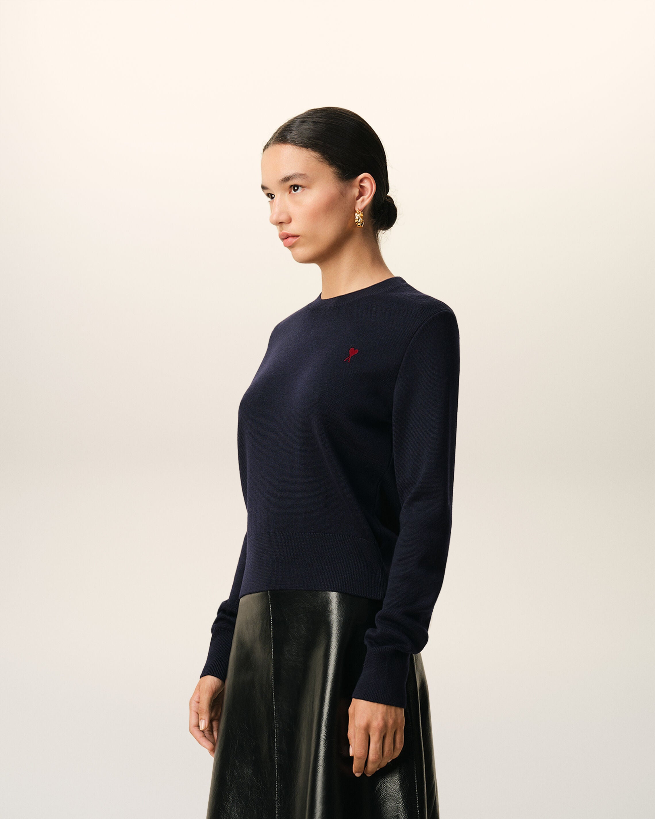 Jersey de cuello redondo Ami de Cœur de lana azul - 6