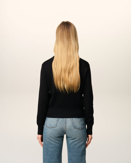 Black Wool Ami De Coeur Crewneck Sweater - 5 - Ami Paris