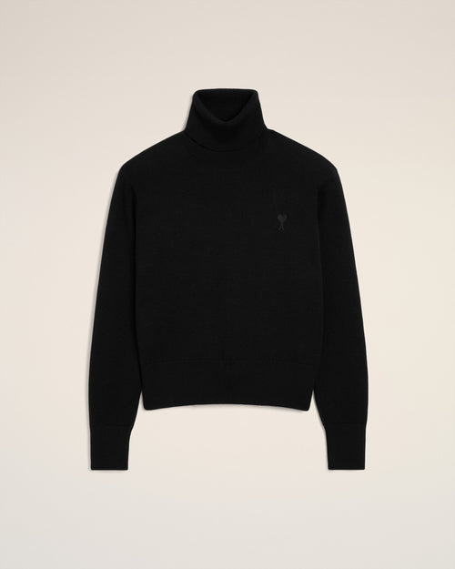                                 Ami De Coeur Rollkragenpullover aus schwarzer Wolle - 3                             - Ami Paris