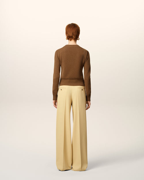 Brown Cashmere Ami De Coeur Crewneck Sweater - 5 - Ami Paris