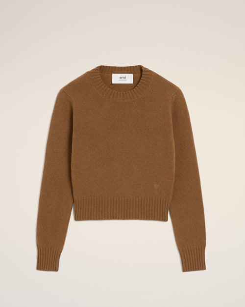 Brown Cashmere Ami De Coeur Crewneck Sweater - 4 - Ami Paris