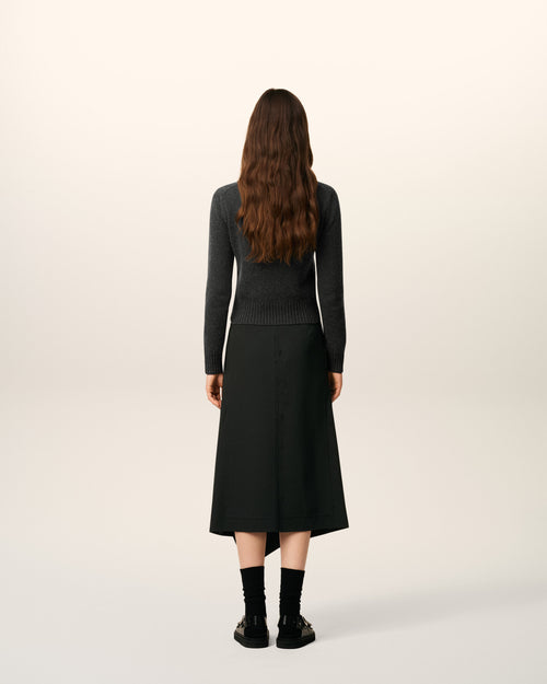 Jersey de cuello redondo Ami de Cœur de cachemira negra - 5 - Ami Paris