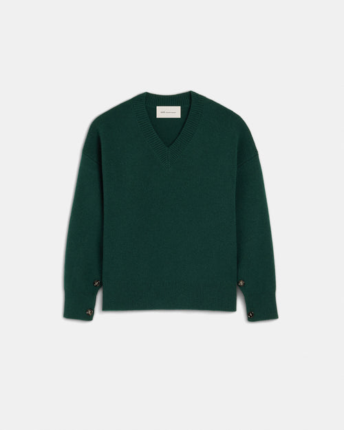 Pull vert boutonné en laine - Femme - 1 - AMI Paris - Ami Paris
