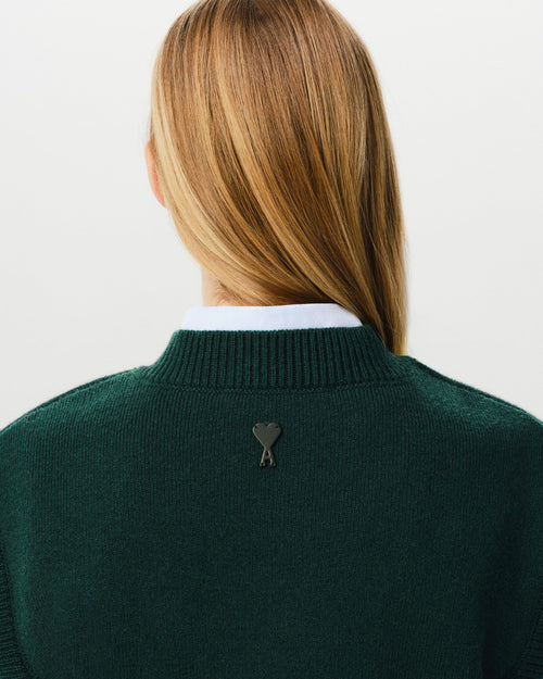 Green sleeveless cropped wool sweater - Woman - 4 - AMI Paris - Ami Paris