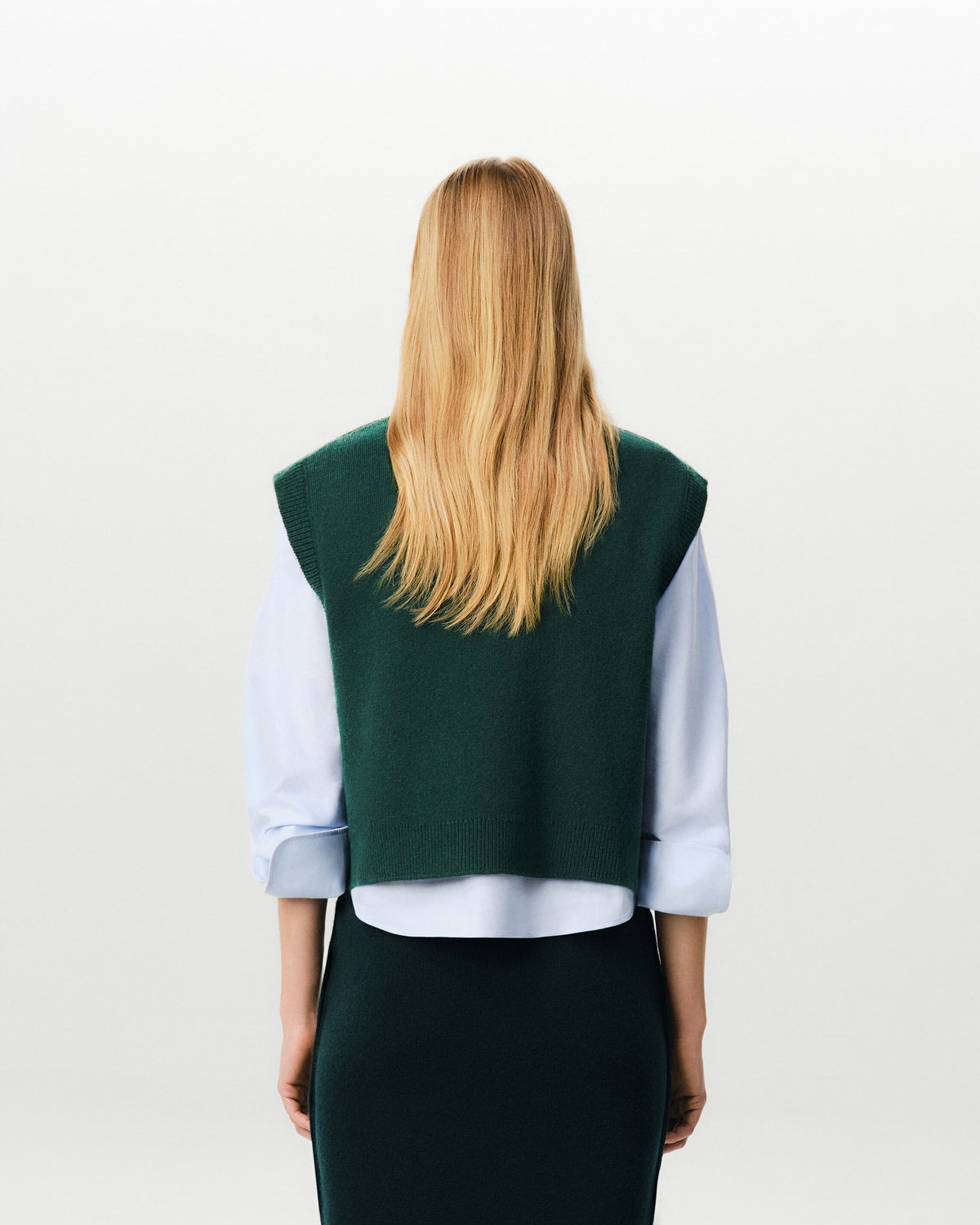 Green sleeveless cropped wool sweater - 5