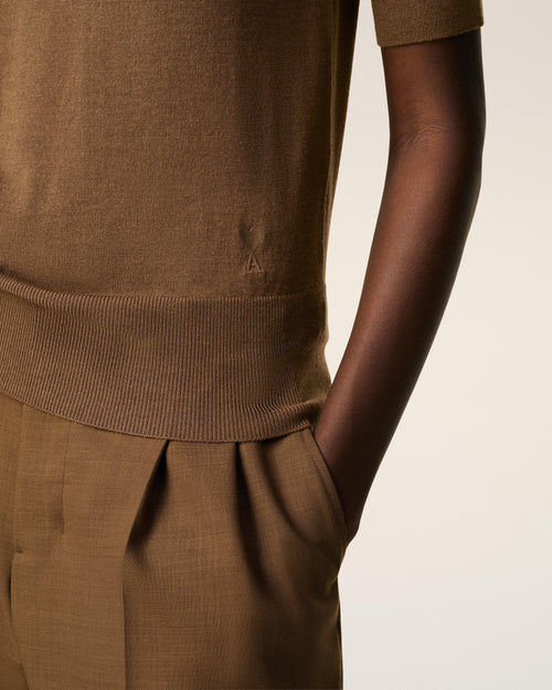 Brown Cotton Ami De Coeur Polo - 4 - Ami Paris