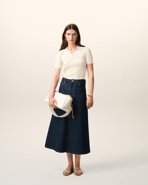                                 White Knit Short Sleeves Polo - 3                             - Ami Paris