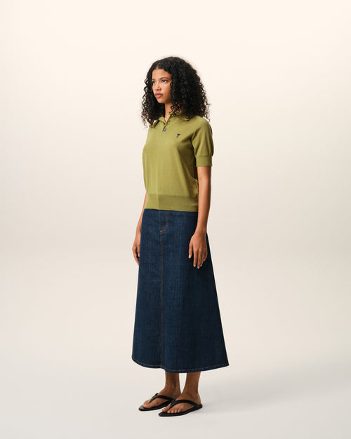 Green Wool Short Sleeves Ami De Coeur Polo - 6 - Ami Paris