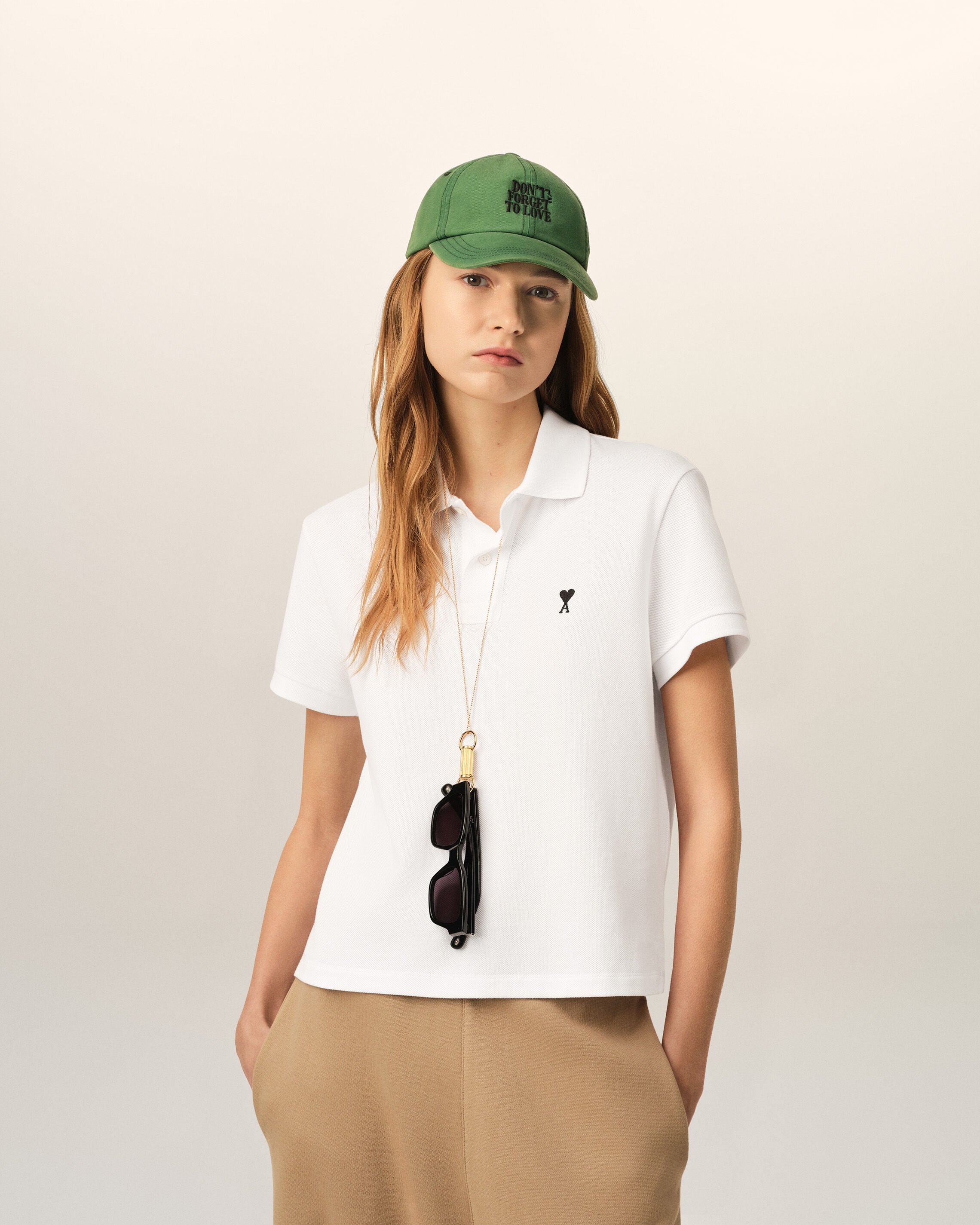 White cotton polo with Ami de Coeur - 2