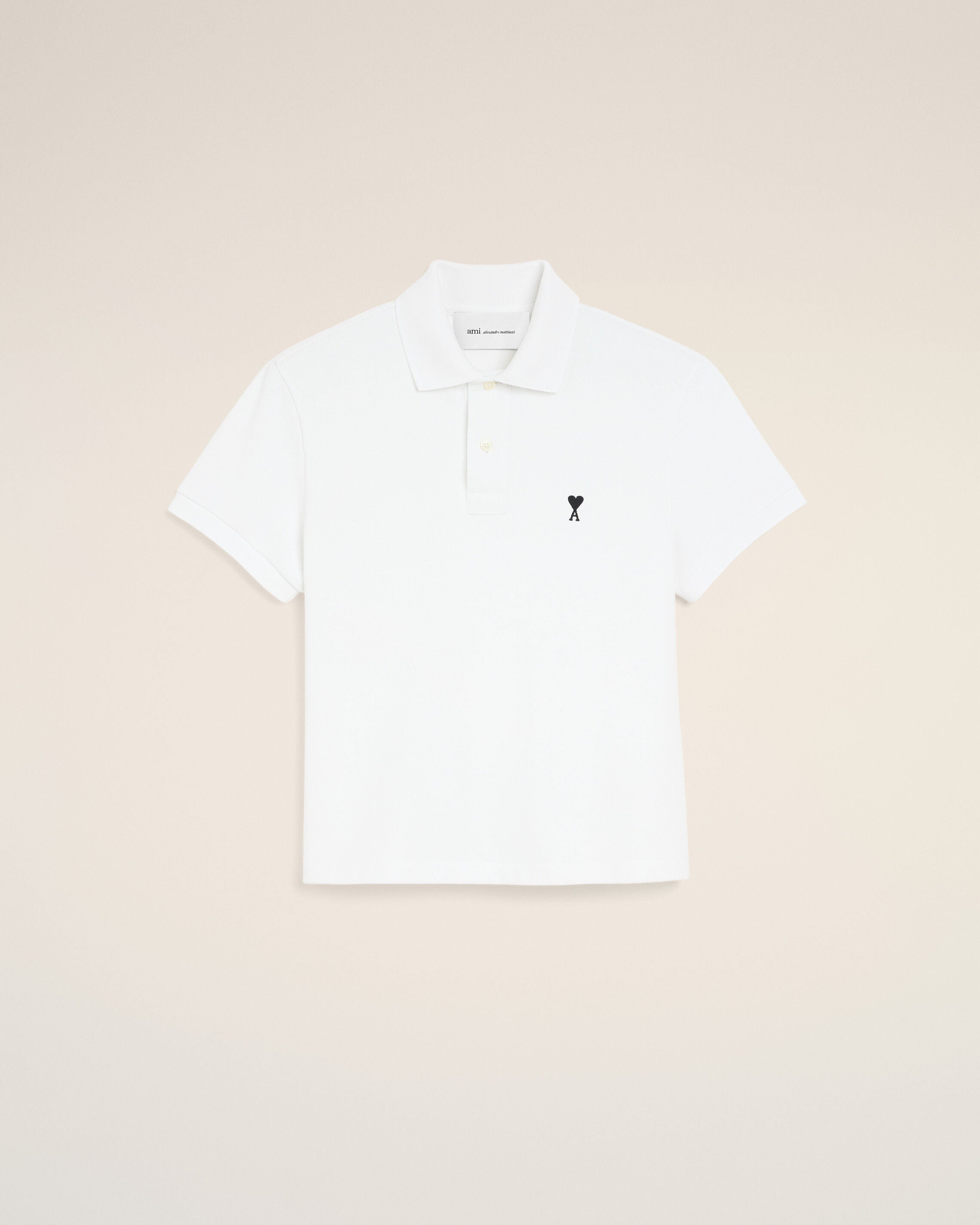 White cotton polo with Ami de Coeur - 1