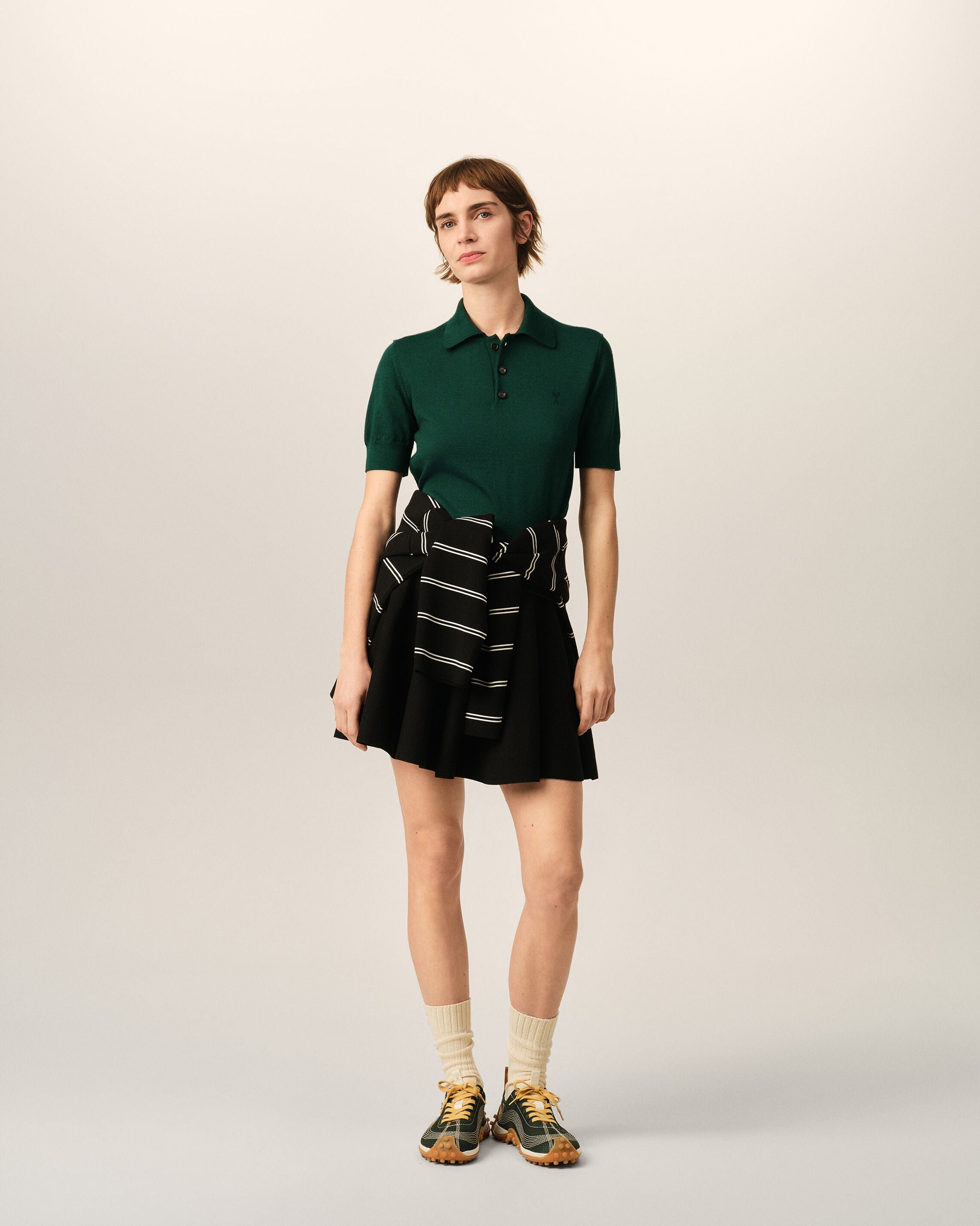 Ami de Coeur Poloshirt aus grüner Wolle - 3