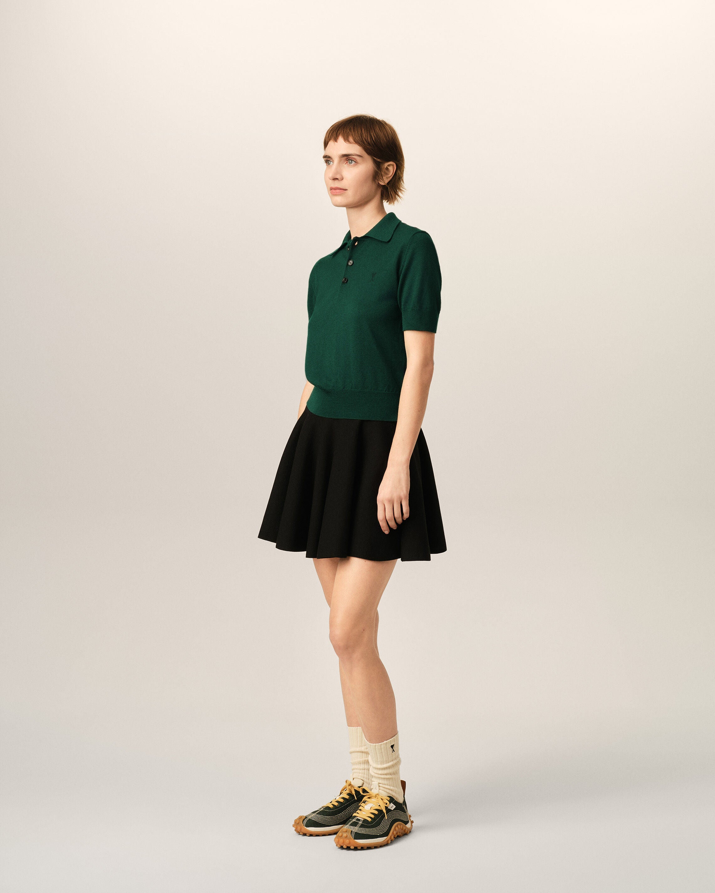 Ami de Coeur Poloshirt aus grüner Wolle - 5